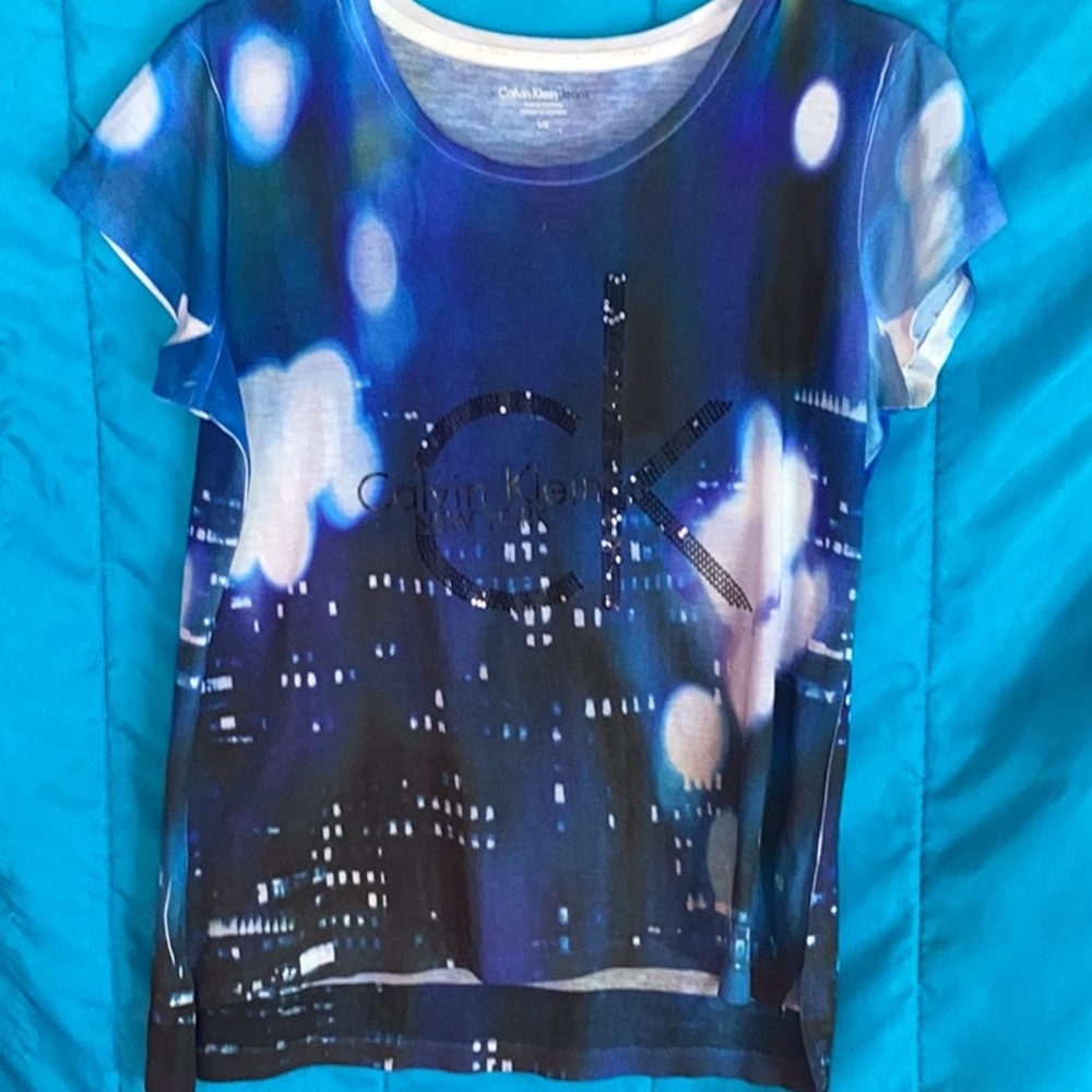 Calvin Klein Urban Blue T-Shirt - Picture 2 of 5